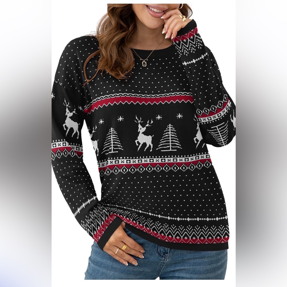 CHRISTMAS Winter reindeer Sweater size Large